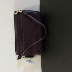 SALE!!!!Coach Leather Medium wristlet Plum NEVER USED!